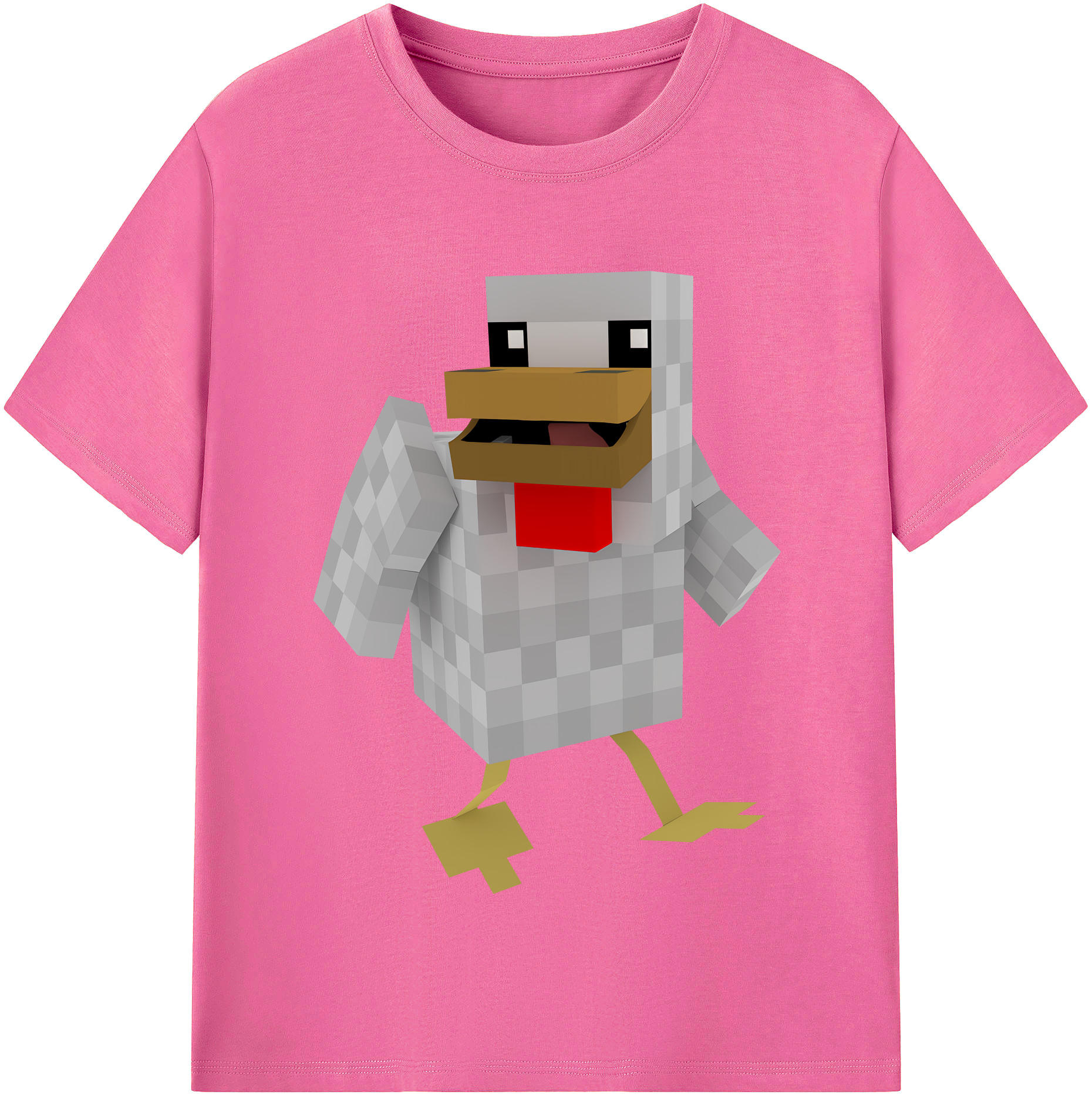 （画像用） マインクラフト ブロックの世界 Minecraft MC Block world レディースカジュアルプリントTシャツ（綿100％）